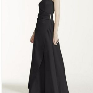 David's Bridal Black Strapless Wedding Dress